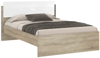 Полуторная кровать НК Мебель Бланка 140x200 / 72250071 (дуб сонома/белый глянец) - 