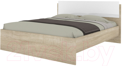 Двуспальная кровать НК Мебель Бланка 160x200 / 72250072 (дуб сонома/белый глянец)