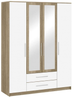 Шкаф НК Мебель Бланка 4-х дверный / 72250076 (дуб сонома/белый глянец) - 