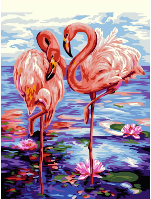 Картина по номерам ArtCity Грациозные фламинго / КТ077