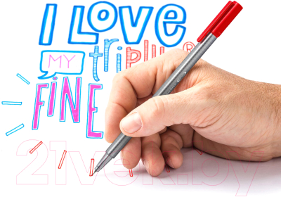 Изображение товара Ручка капиллярная Staedtler Триплюс / 334-201 (красный неон)