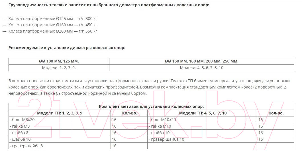 Тележка платформенная Rusklad ТП 6 / 7172157