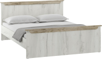 Двуспальная кровать НК Мебель Прага 160x200 / 72030094 (дуб серый крафт/дуб белый крафт) - 