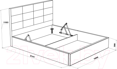 Каркас кровати НК Мебель Соната 140x200 / 72305111 (рогожка серая Md06)