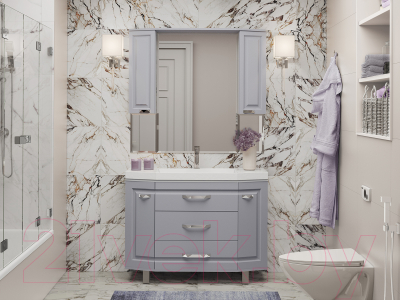 Шкаф с зеркалом для ванной Misty Терра 110 / П-Тер02110-0501