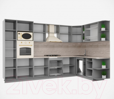 Купить Кухонный гарнитур Интерлиния Мила Деко 1.88x3.4 правая в Гомеле