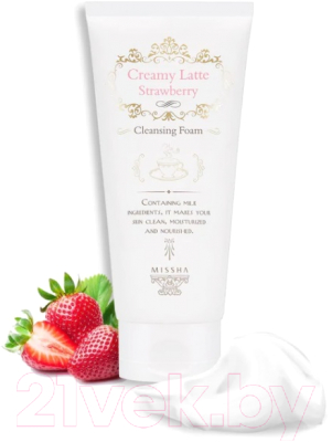 Пенка для умывания Missha Creamy Latte Strawberry Cleansing Foam (172мл)