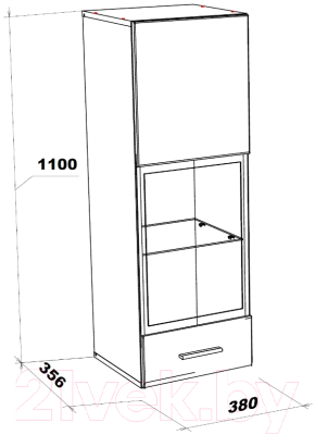 Шкаф навесной НК Мебель Gloss тип-2 / 71373137 (белый/белый глянец)