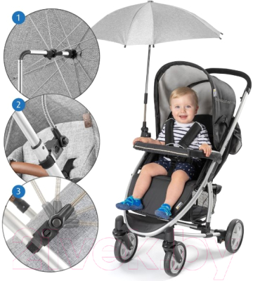 Зонт для коляски Reer ShineSafe / 84181 (серый меланж)