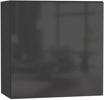 Шкаф навесной НК Мебель Point тип-60 / 71774465 (черный/черный глянец)