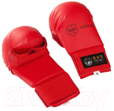 Перчатки для карате Tokaido Karate Mitts Without Thumb / TOK-KM-01-WKF/PK-3 (S, красный)