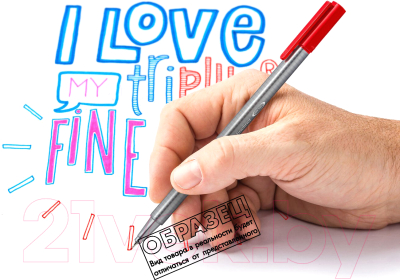 Изображение товара Ручка капиллярная Staedtler Триплюс / 334-221 (розовый неон)