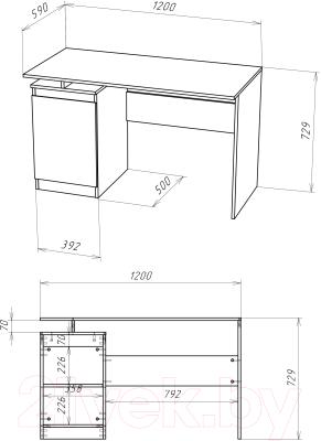 Письменный стол НК Мебель Stern Т-5 / 72674922 (16мм,дуб сонома)