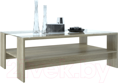Журнальный столик НК Мебель Лофт 2 со стеклом / 75230161 (дуб сонома)