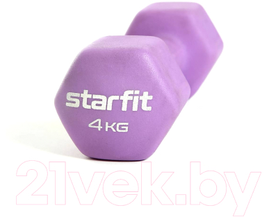 Гантель Starfit DB-201 (4кг, фиолетовый пастель)