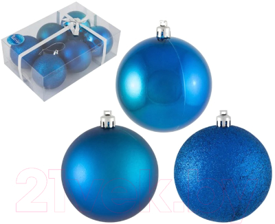 Изображение товара Набор шаров новогодних Волшебная страна PB8-6SMB-B / 101629 (6шт)