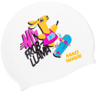 Шапочка для плавания Mad Wave Llama (белый) - 