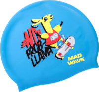 Шапочка для плавания Mad Wave Llama (голубой) - 