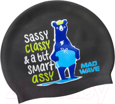 Шапочка для плавания Mad Wave Smart Assy (черный)