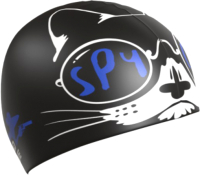 Шапочка для плавания Mad Wave Spy Cat (черный) - 
