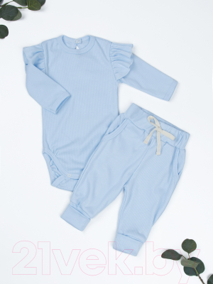Комплект одежды для малышей Amarobaby Fashion / AB-OD21-FS2/19-80 (голубой, р. 80)