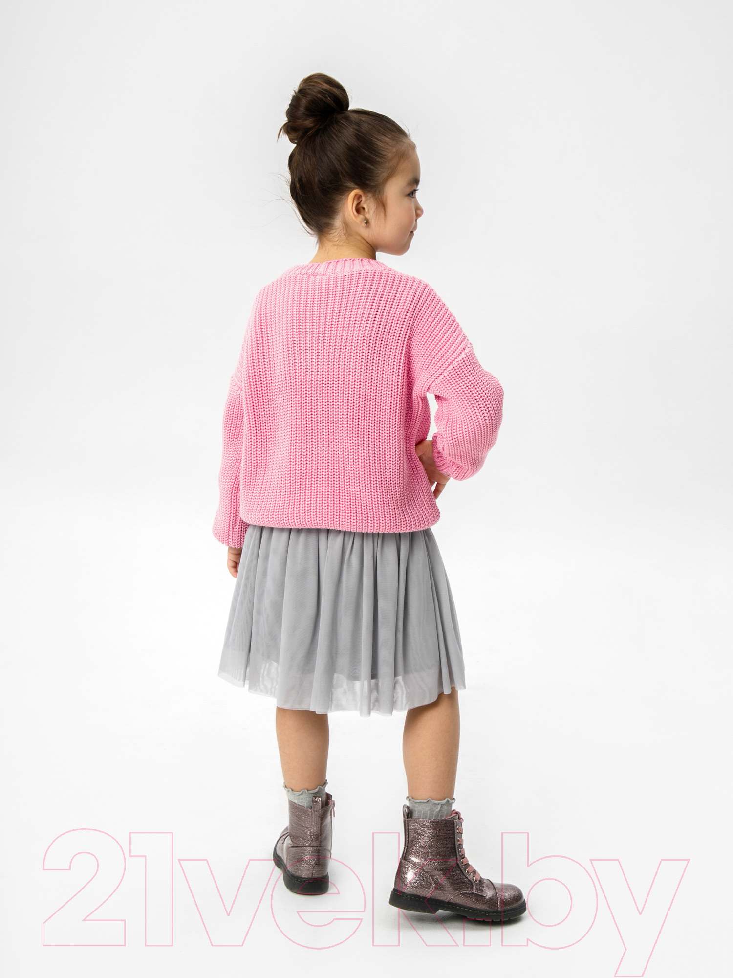 Кардиган детский Amarobaby Knit / AB-OD21-KNIT19/06-104 (розовый, р. 104) — фото 4