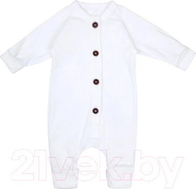 Комбинезон для малышей Amarobaby Fashion / AB-OD21-FS5/33-68 (молочный, р. 68)