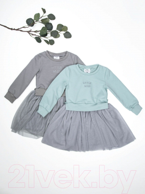 Платье детское Amarobaby Little Miss / AB-OD21-LM23/11-122 (серый, р. 122)
