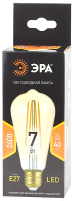 Лампа ЭРА F-LED ST64-7W-824-E27 gold E27 / Б0047664