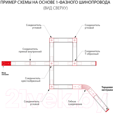 Коннектор для шинопровода Elektrostandard TRP-1-1-BK с заглушкой (черный)