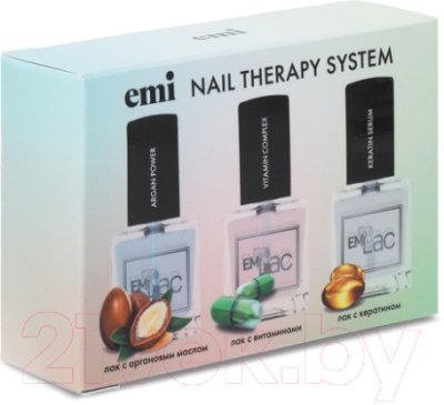 Набор лаков для ногтей E.Mi Nail Therapy System (3x9мл)