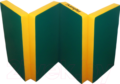 Гимнастический мат Kampfer №7 200x100x10см (зеленый/желтый)