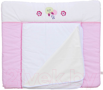 Пеленальный матрас Polini Kids Joy Весенняя мелодия 85x75 (розовый)