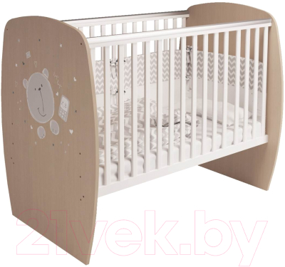 

Детская кроватка Polini Kids, Белый;дуб, French 700 Teddy