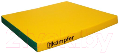 Гимнастический мат Kampfer №4 100x100x10см (зеленый/желтый)