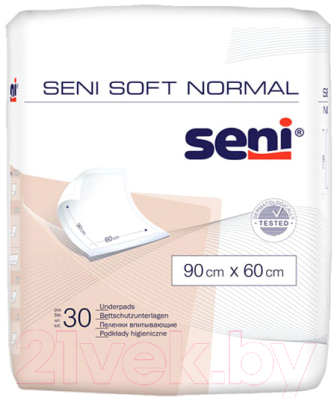 Набор пеленок одноразовых впитывающих Seni Normal Soft 90x60 (30шт)