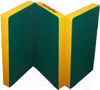 Гимнастический мат Kampfer №6 150x100x10см (зеленый/желтый)