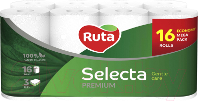 Туалетная бумага Ruta Selecta (белая, 16рул)
