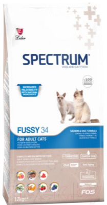 Сухой корм для кошек Spectrum Fussy34 с нерегулярным аппетитом (12кг)