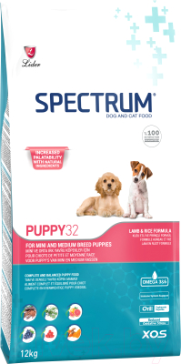 Сухой корм для собак Spectrum Puppy32 для щенков с ягненком (12кг)