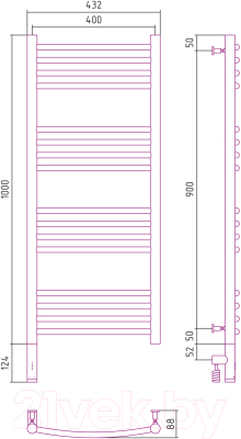 Полотенцесушитель электрический Сунержа Богема 3.0 100x40 / 31-5804-1040