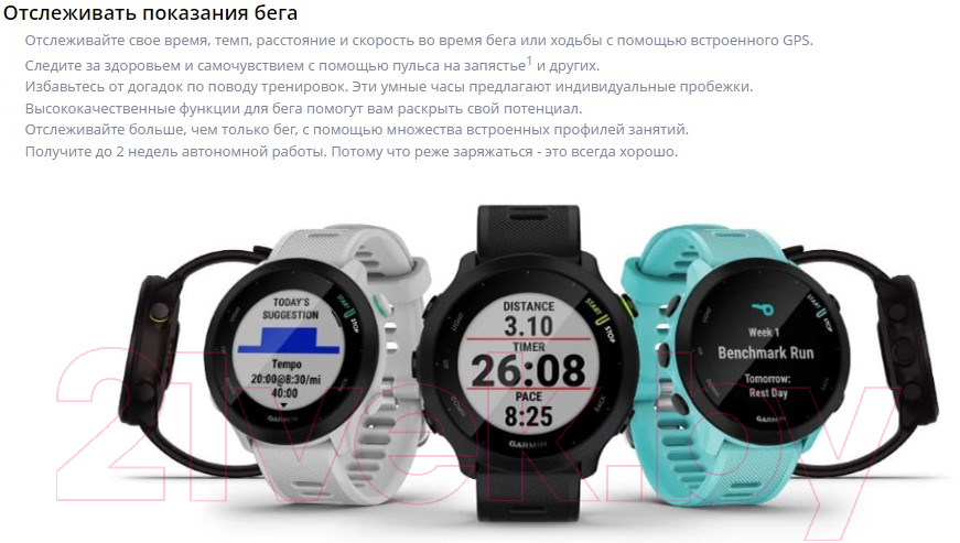 Умные часы Garmin Forerunner 55 / 010-02562-10