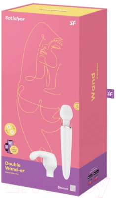 Вибромассажер Satisfyer Double Wand-er / 4061504001791 (белый)