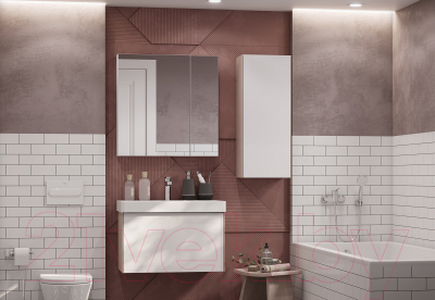 Шкаф с зеркалом для ванной Акватон Асти 70 (1A263402AX010)