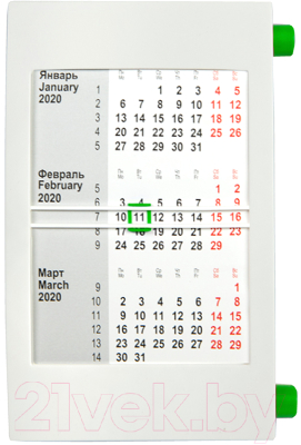 Календарь настольный Walz 2022-2023 / 9510/15 (белый/зеленый)