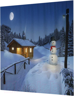 Изображение товара Комплект штор JoyArty Ночной снеговик / p_20038 (145x180)