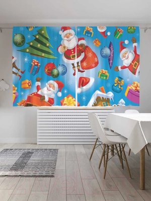 Изображение товара Комплект штор JoyArty Веселый Санта / p_20061 (145x180)
