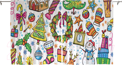 Изображение товара Комплект штор JoyArty Радостная атмосфера / p_20275 (145x180)