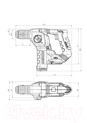 Профессиональный перфоратор Metabo Powermaxx BH 12 BL 16 (600207850)