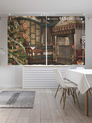 Изображение товара Комплект штор JoyArty Новогоднее убранство / p_20287 (145x180)